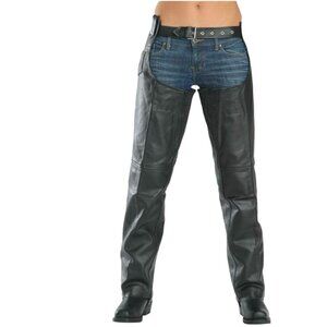 Xelement Women's Black 'Advanced Dual Comfort' Motorcycle Leather Chaps (7553)